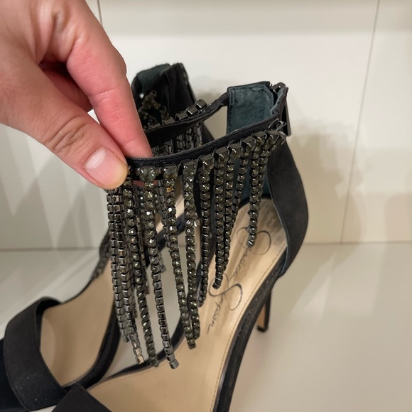 Jessica Simpson rhinestone fringe heels - Picture 7 of 9